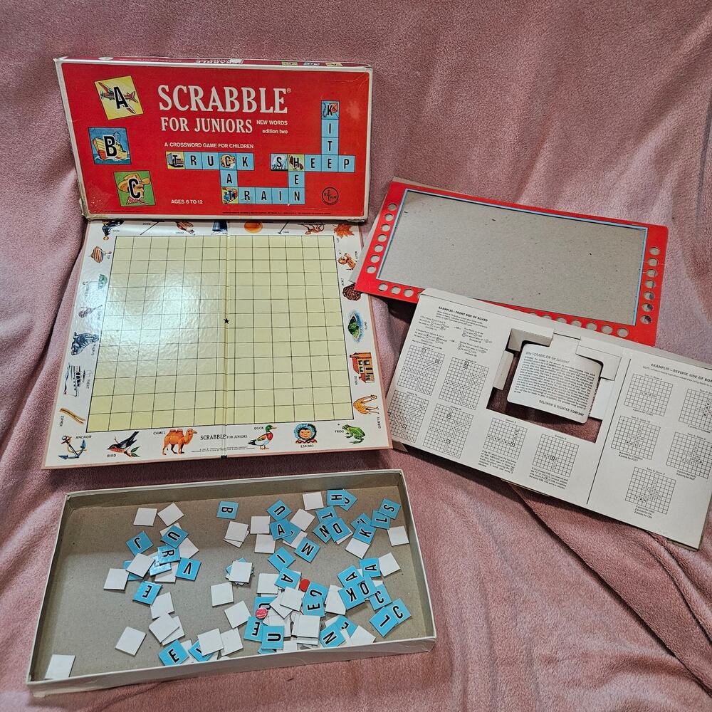 Vintage 1964 Scrabble for Juniors Edition Two Board Game by Selchow & Righter